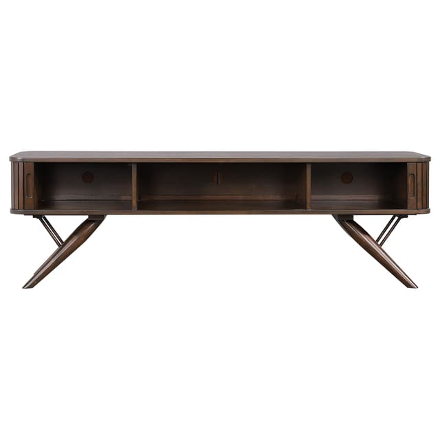 Valna Wood 71-inch TV Stand with Sliding Doors Walnut — photo 5