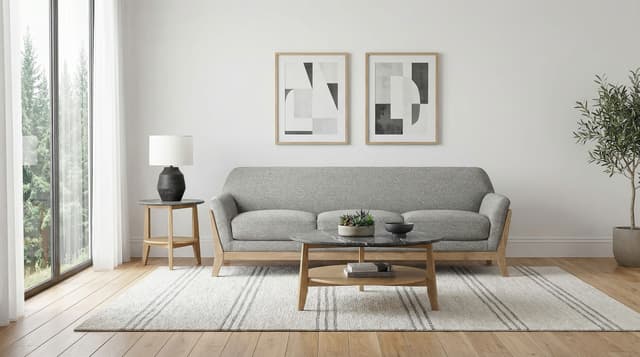 Vaughn Fabric Upholstered Flared Arm Sofa Grey — photo 2