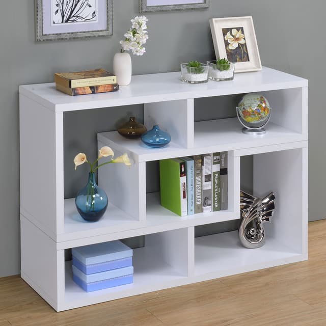 Velma Multipurpose TV Stand and Bookshelf White — photo 2