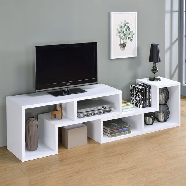 Velma Multipurpose TV Stand and Bookshelf White — photo 5
