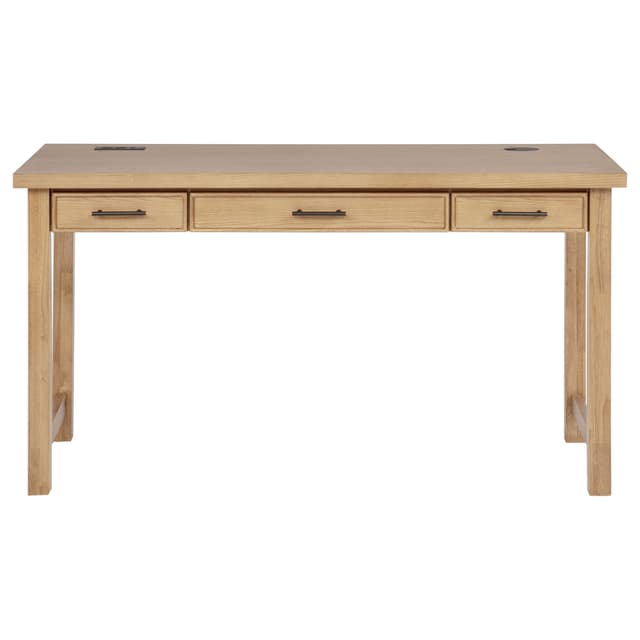 Vermes 55-inch 3-drawer Writing Desk with Power Outlet Light Ash — photo 5