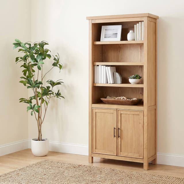 Vermes 72-inch 2-door Home Office Cabinet Bookcase Light Ash — photo 2
