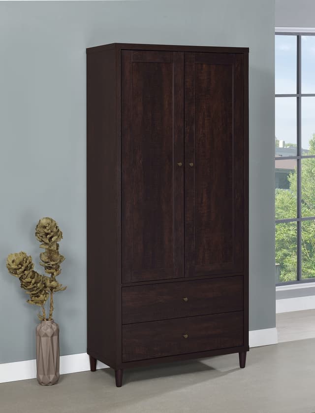 Wadeline 2-door Tall Accent Storage Cabinet Rustic Tobacco — photo 2