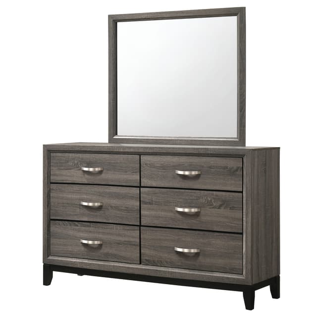 Watson 6-drawer Dresser with Mirror Grey Oak — photo 4