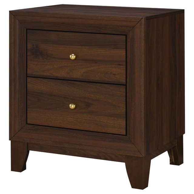 Welsley 2-drawer Nightstand Bedside Table Walnut — photo 4