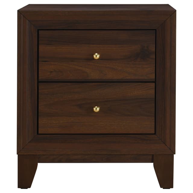 Welsley 2-drawer Nightstand Bedside Table Walnut — photo 3