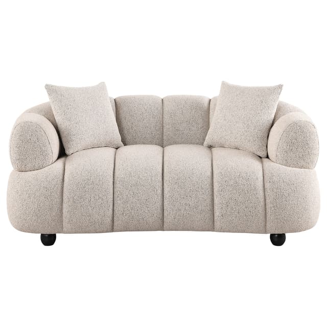 Whitney Contemporary Channel Tufted Woven Fabric Upholstered Loveseat — photo 3
