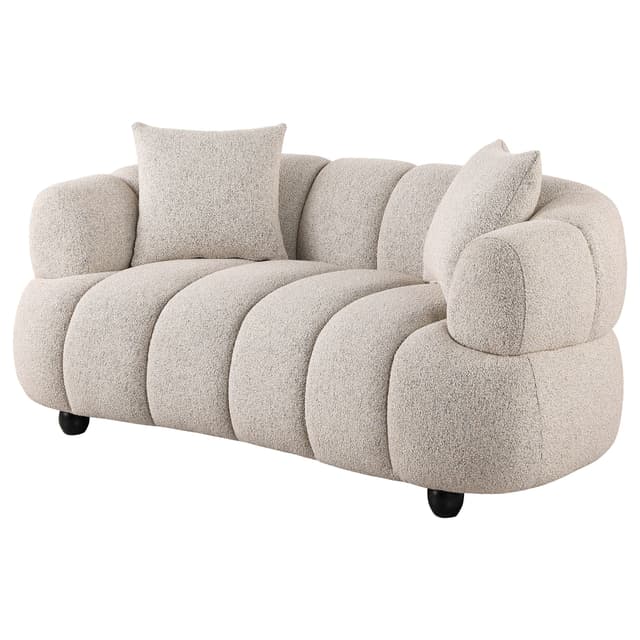 Whitney Contemporary Channel Tufted Woven Fabric Upholstered Loveseat — photo 4
