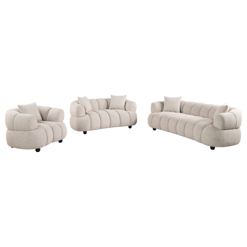 Whitney Woven Fabric Upholstered Sofa Set