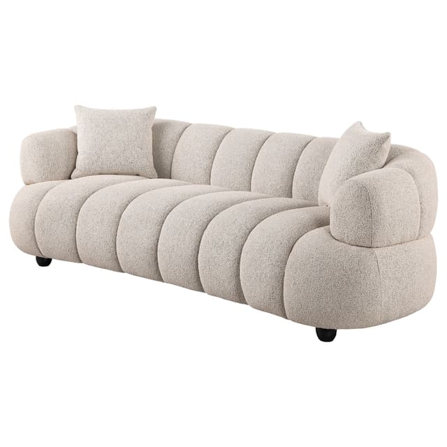 Whitney Contemporary Channel Tufted Woven Fabric Upholstered Sofa — photo 4