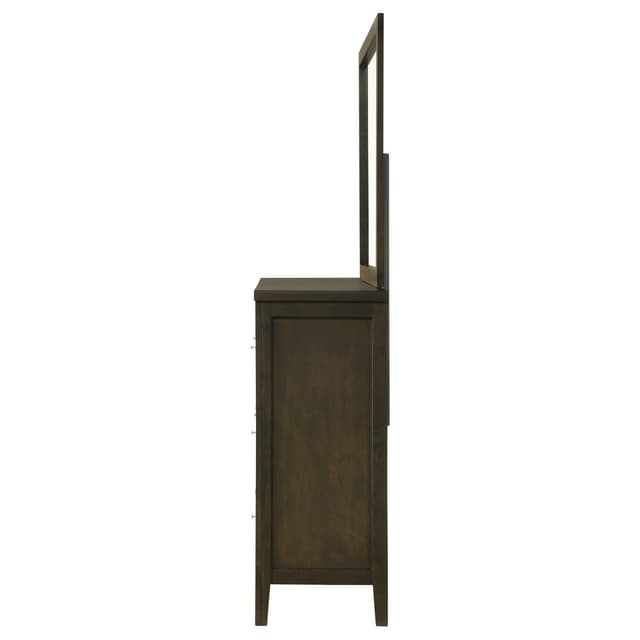 Wilkes 2-Piece Transitional 6-Drawer Dresser with Mirror Dark Cocoa — photo 5
