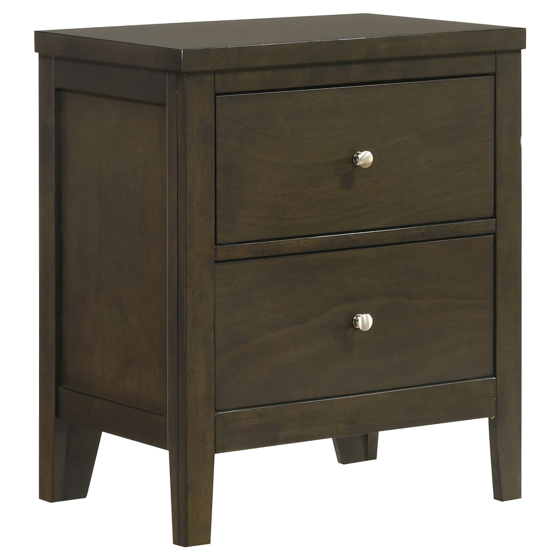 Wilkes Transitional 2-Drawer Nightstand with Metal Knobs Dark Cocoa