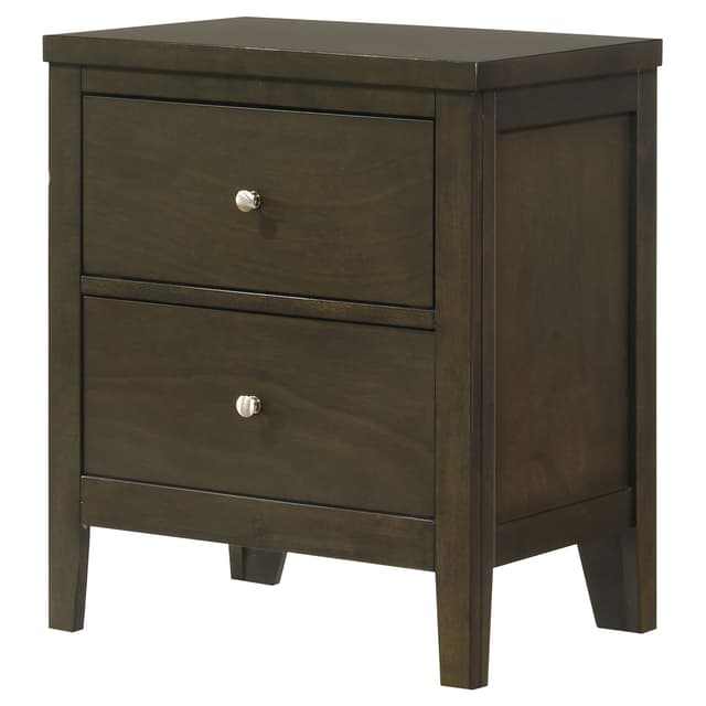 Wilkes Transitional 2-Drawer Nightstand with Metal Knobs Dark Cocoa — photo 4