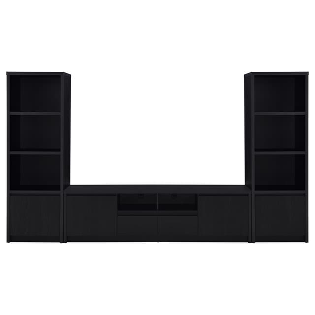 Winfield 3-piece Entertainment Center 78-inch TV Stand Black — photo 1