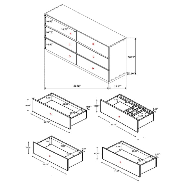 Winslow 6-drawer Dresser Smokey Walnut — photo 3