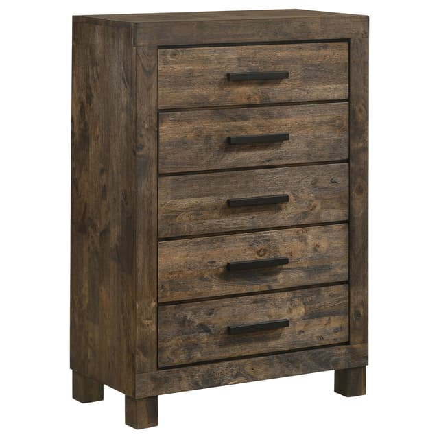 Woodmont 5-drawer Bedroom Chest Rustic Golden Brown — photo 1