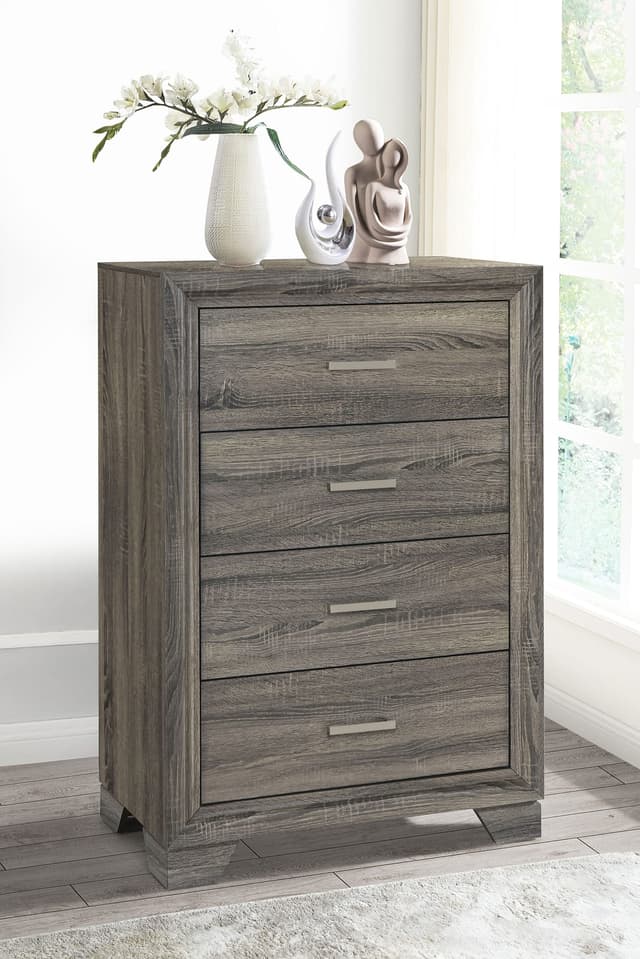Wright 4-drawer Chest of Drawers Brown Oak — photo 2