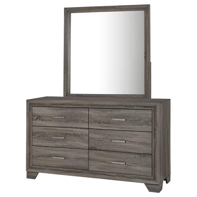 Wright 6-drawer Dresser and Mirror Brown Oak — photo 4