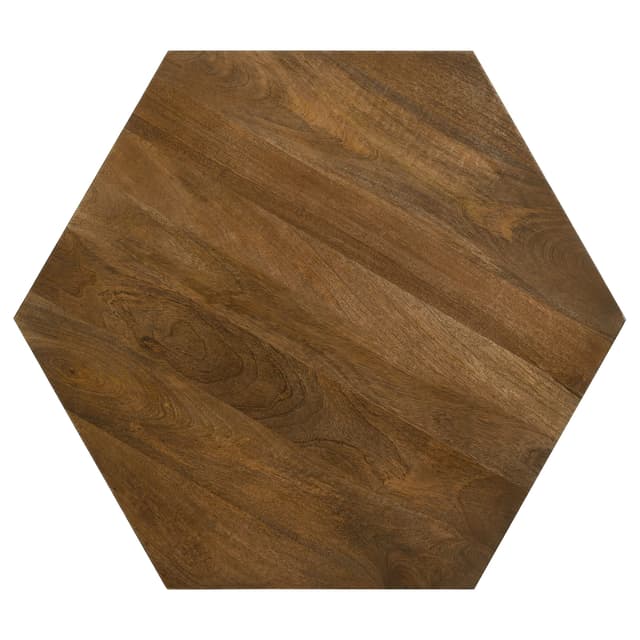 Zalika Hexagonal Solid Mango Wood Coffee Table Natural — photo 3