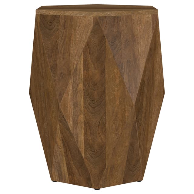 Zalika Hexagonal Solid Mango Wood End Table Natural — photo 3