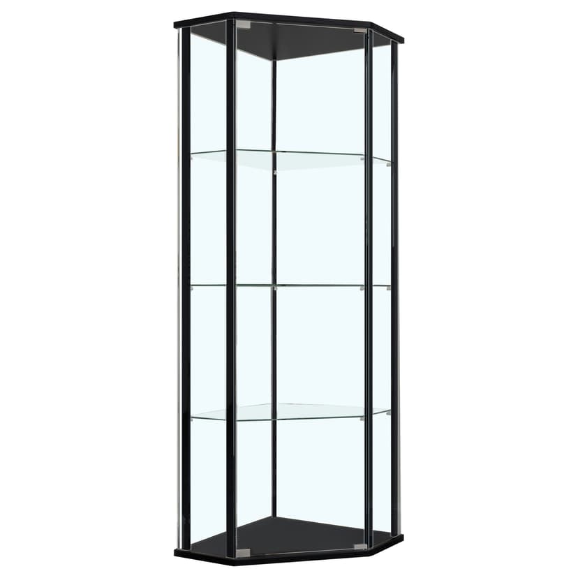 Zenobia 3-shelf Curio Cabinet Display Case Black