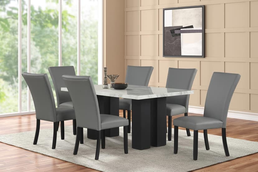 Maritz - 7pc Dining Set - White/Grey