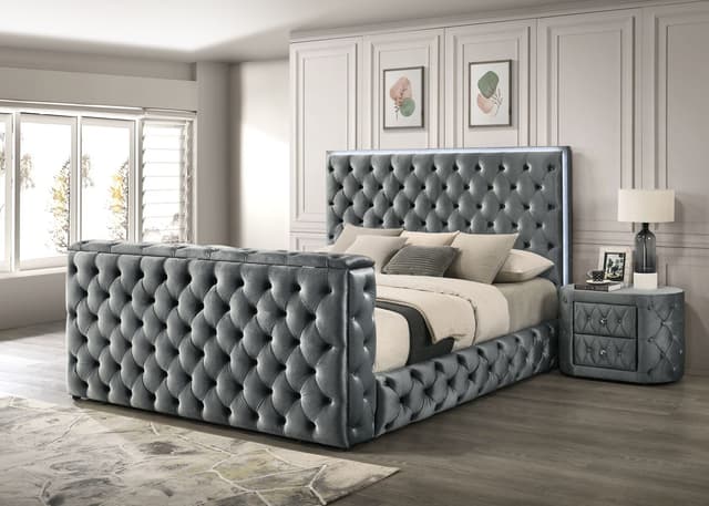 Diane - Queen Bed - Grey — photo 1