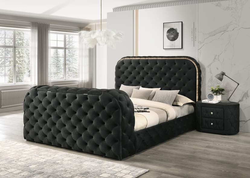 Valentina - Queen Bed - Black