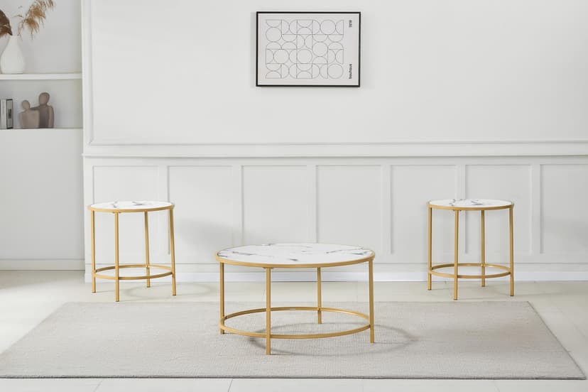 Eliana - 3 Pc Occasional Set - White & Gold