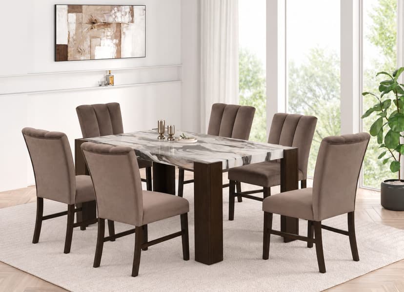 Bahia - 7pc Dining Set - Brown
