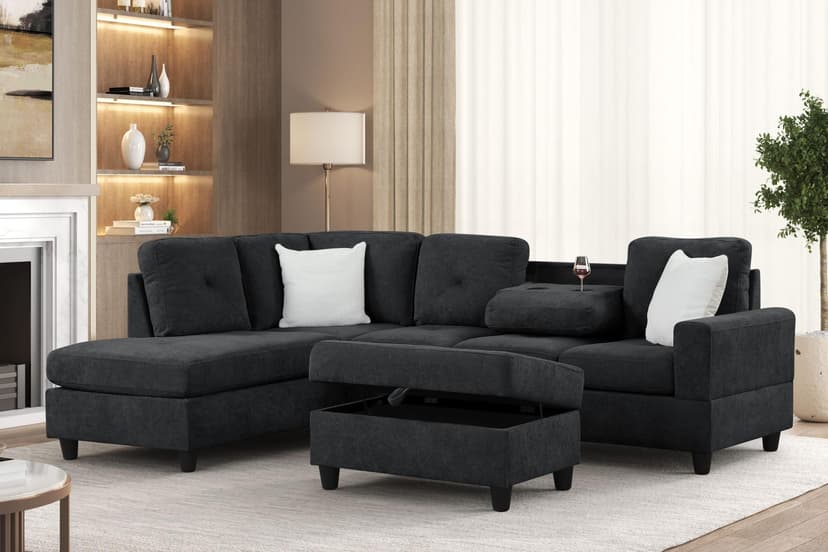 Zuma - Sectional ONLY - Black
