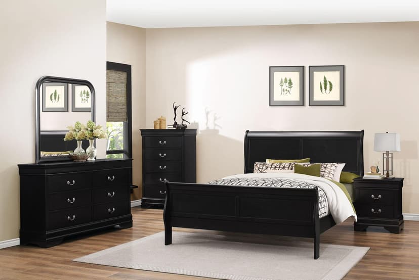 Louis Philippe - King 4pc Set Black