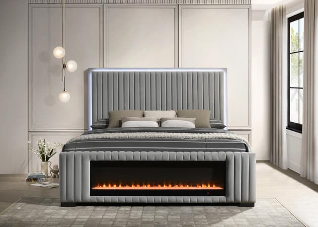 Velvet Amber - King Bed - Grey — photo 1