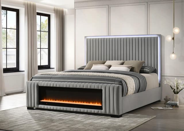 Velvet Amber - King Bed - Grey — photo 2