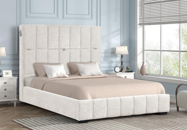 Helix - King Bed - Beige — photo 1