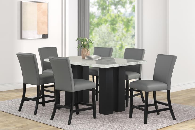 Maritz - 7pc Pub Set - White/Grey