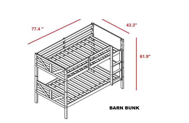 Barn - T/T Bunk Bed - White — photo 2