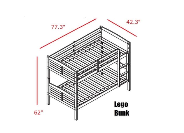 Lego - Twin Over Twin Bunkbed - Gray — photo 2