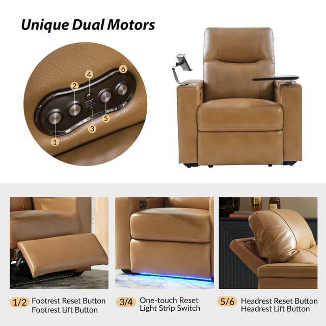 Lothaire Genuine Leather Recliner — photo 8