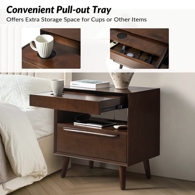 Valentin 2-Drawer Nightstand with Built-In Outlets — photo 6