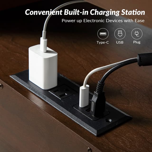 Valentin 2-Drawer Nightstand with Built-In Outlets — photo 7