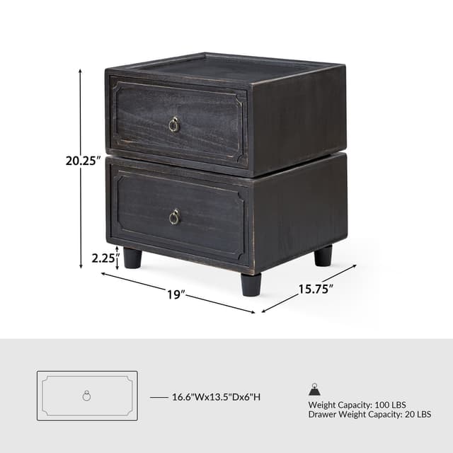 Nicole 2-Drawer Nightstand — photo 6