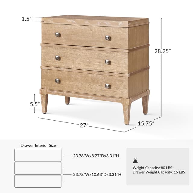 Justin 3-Drawer Nightstand — photo 6