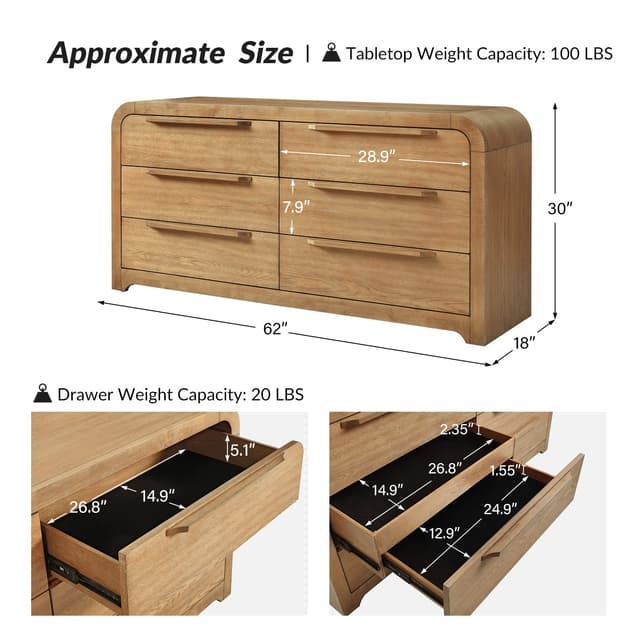 Egon 6-Drawer Dresser — photo 8