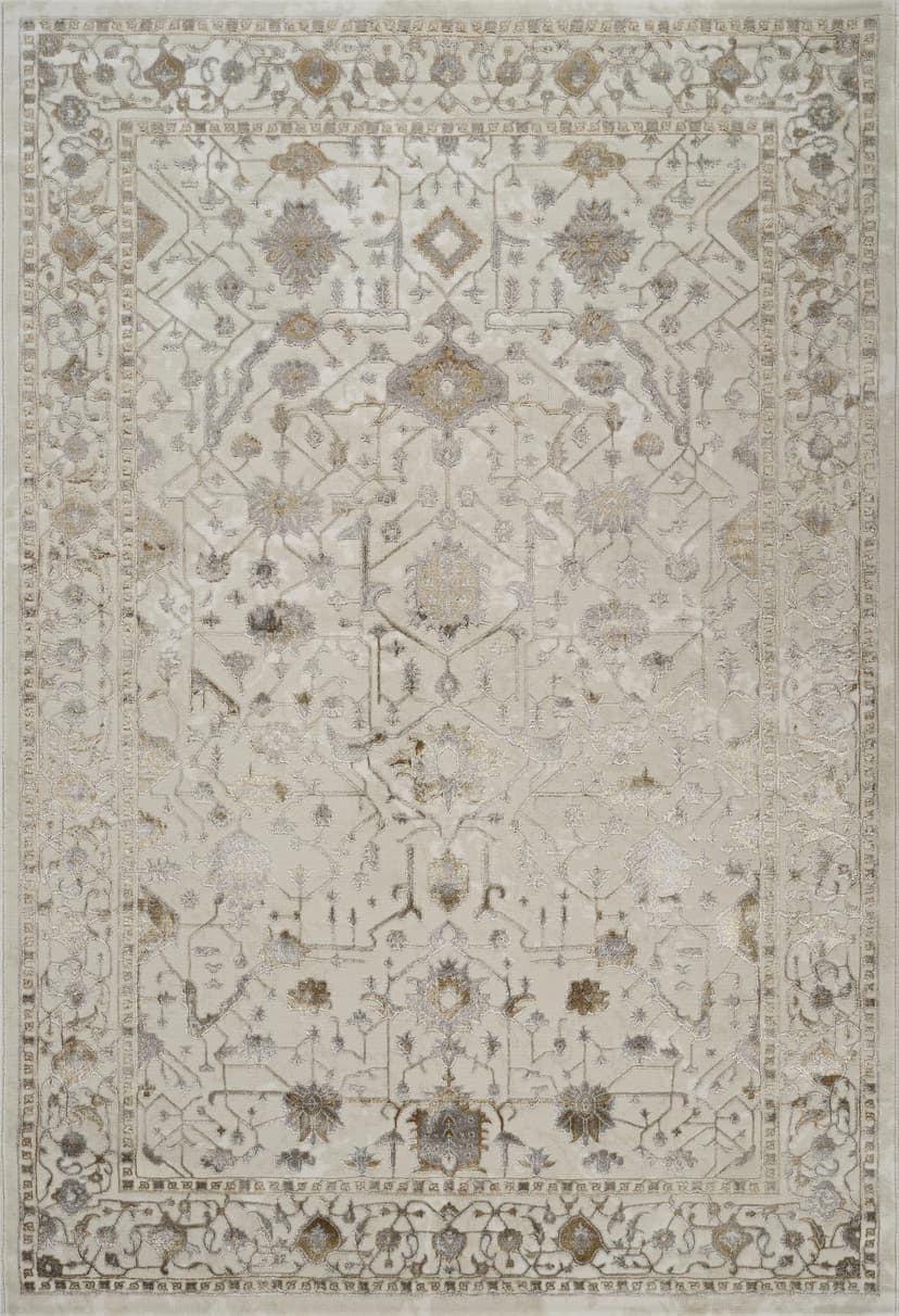 Viana 6344 Area Rug White/Gold