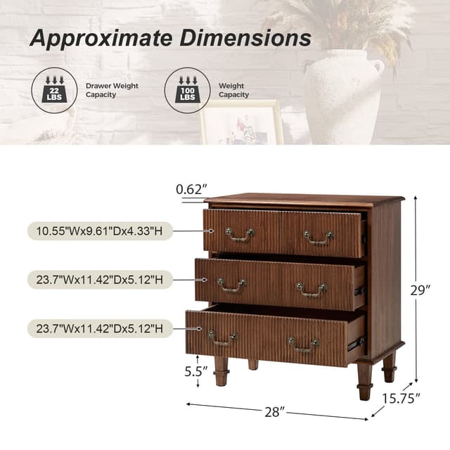 Hippe 3-Drawer Nightstand — photo 6