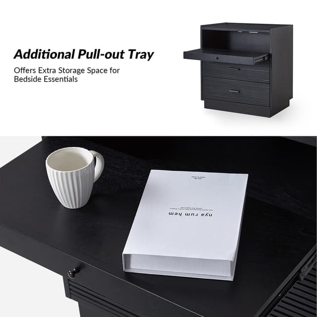 Lorenz Nightstand with USB and LED Light — photo 8