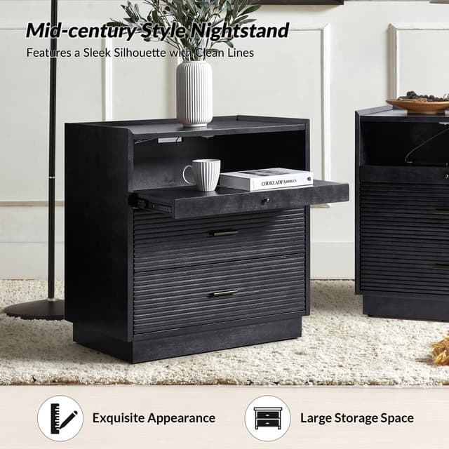 Lorenz Nightstand with USB and LED Light — photo 9