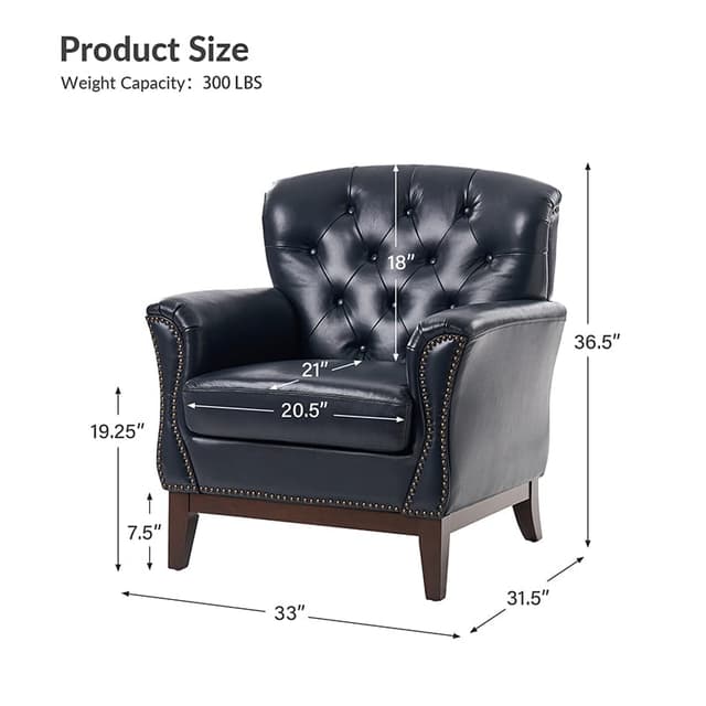 Nicole Traditional Genuine Leather Chair — photo 9