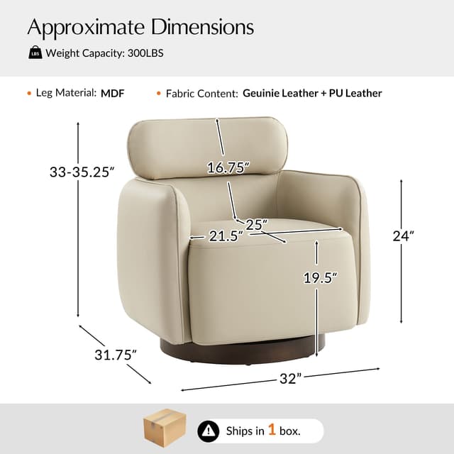 Othon Swivel Chair-IVORY — photo 6